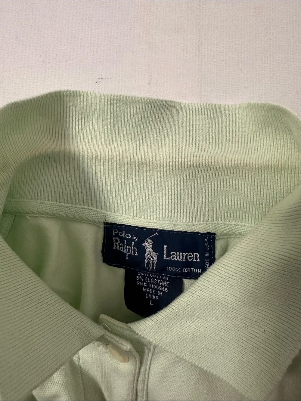 Vintage Ralph Lauren Girls' Light Green Polo Shirt Large Junior size